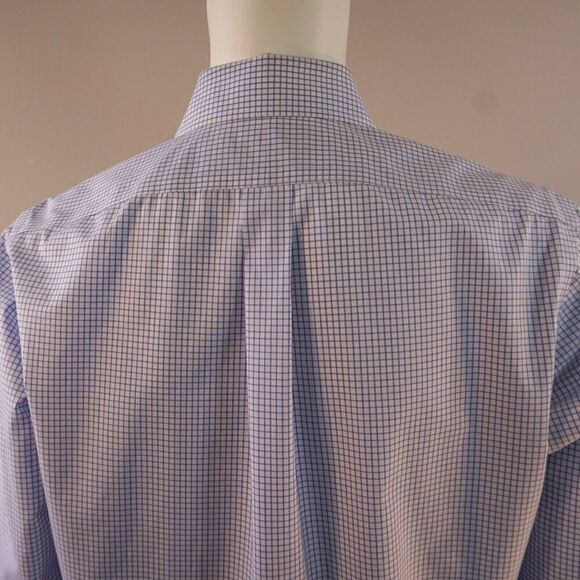 Polo Ralph Lauren Men Dress Shirt Sz 16 Custom Fit Button Up Blue White Check LS - Picture 7 of 11